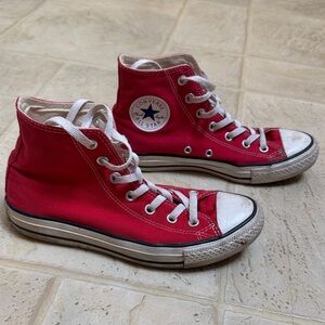 Converse All Star Red Canvas High-Tops 7.5